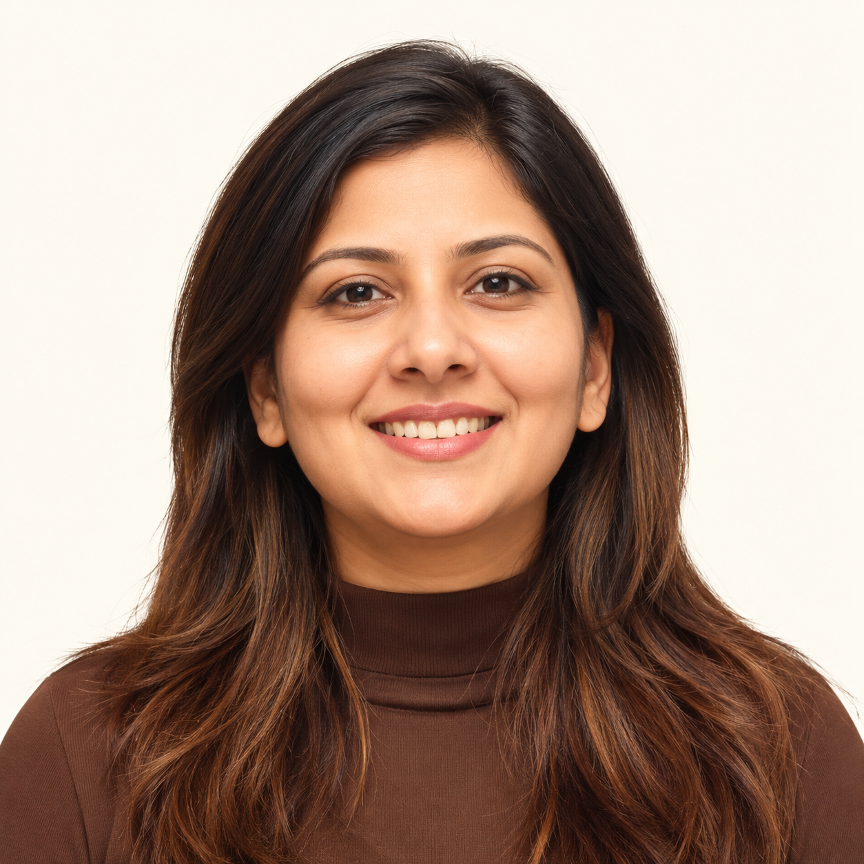 AI-edited demo portrait for Isha Kapoor